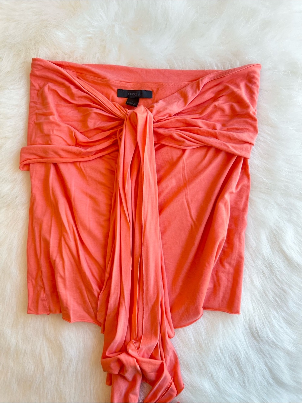 Express Coral Tie-Front Women’s Tube Top